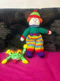 Soft toy combo featuring a frog and joker plush toy with soft cuddly fabric, colorful designs, and child-friendly construction for playtime, gifting, and comfort.