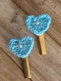 Handmade Crochet Hair Clips for Girls | Cute & Soft Baby Hair Accessories | Colorful Designer Clips