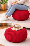 Knitted Cotton Heavy Pouf Stool – Premium Handcrafted Seating & Decor Accent