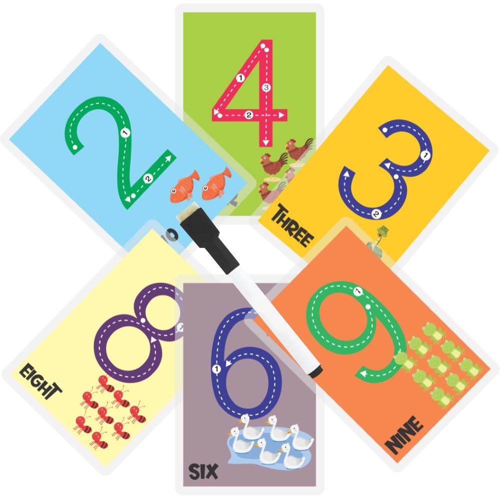 ZOOPLAY Numbers Rewritable Flashcards / Tracing Mats