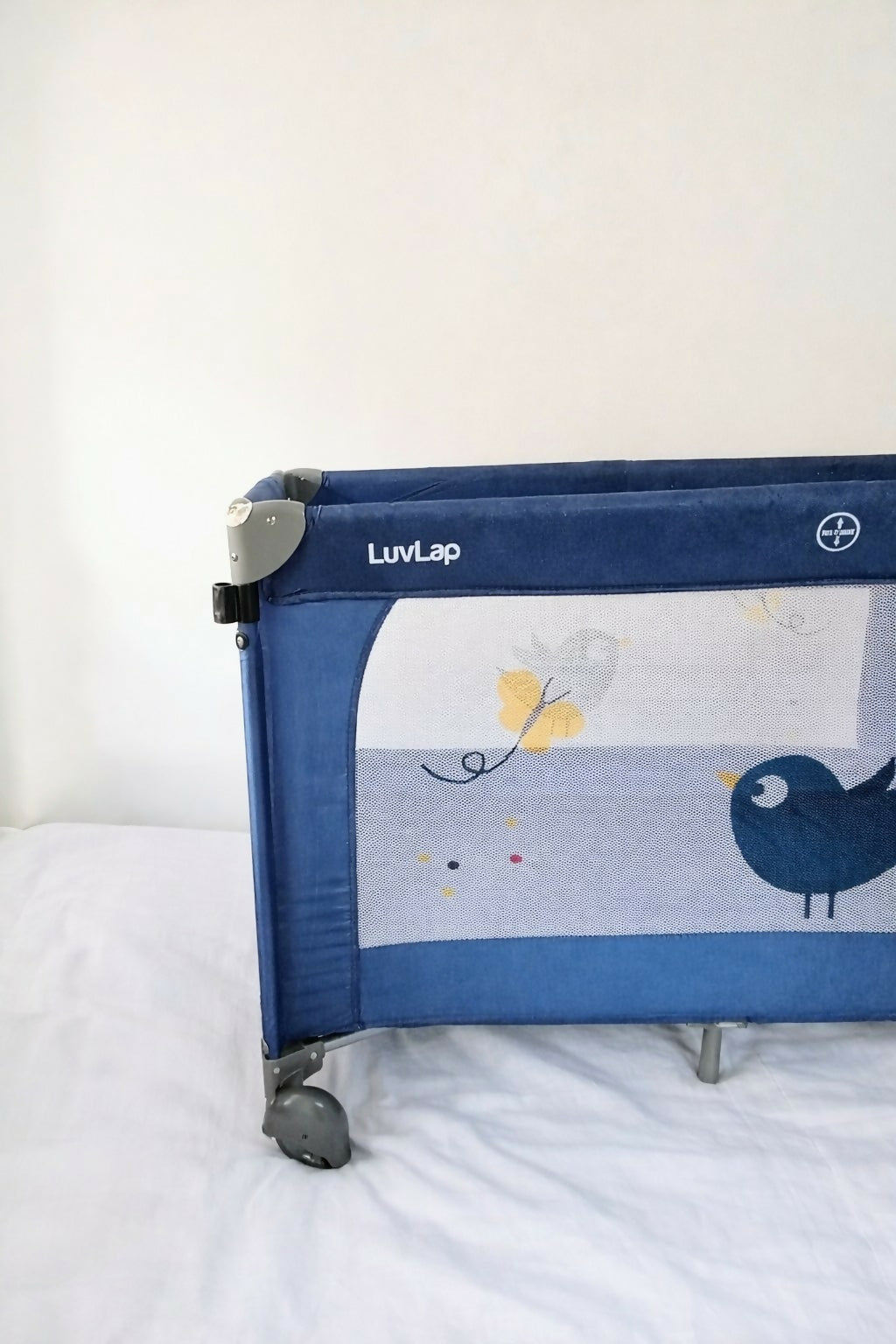 LUVLAP Foldable Baby Playpen Indoor Safety Play Yard, blue
