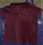 TOMMY HILFIGER maroon polo neck T-shirt featuring soft comfortable fabric, classic polo collar, short sleeves, and a smart casual look for everyday wear and outings.