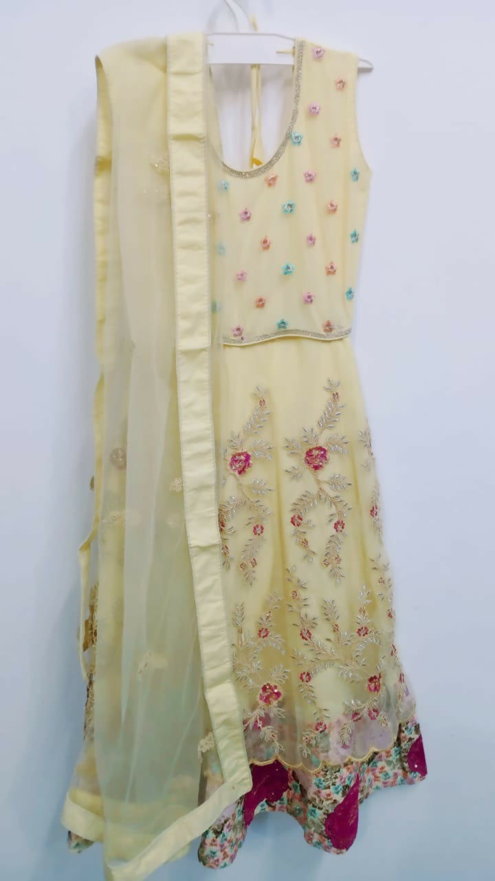 Elegant Cream Lehenga Choli Set for Girls | 3-Piece Traditional Outfit