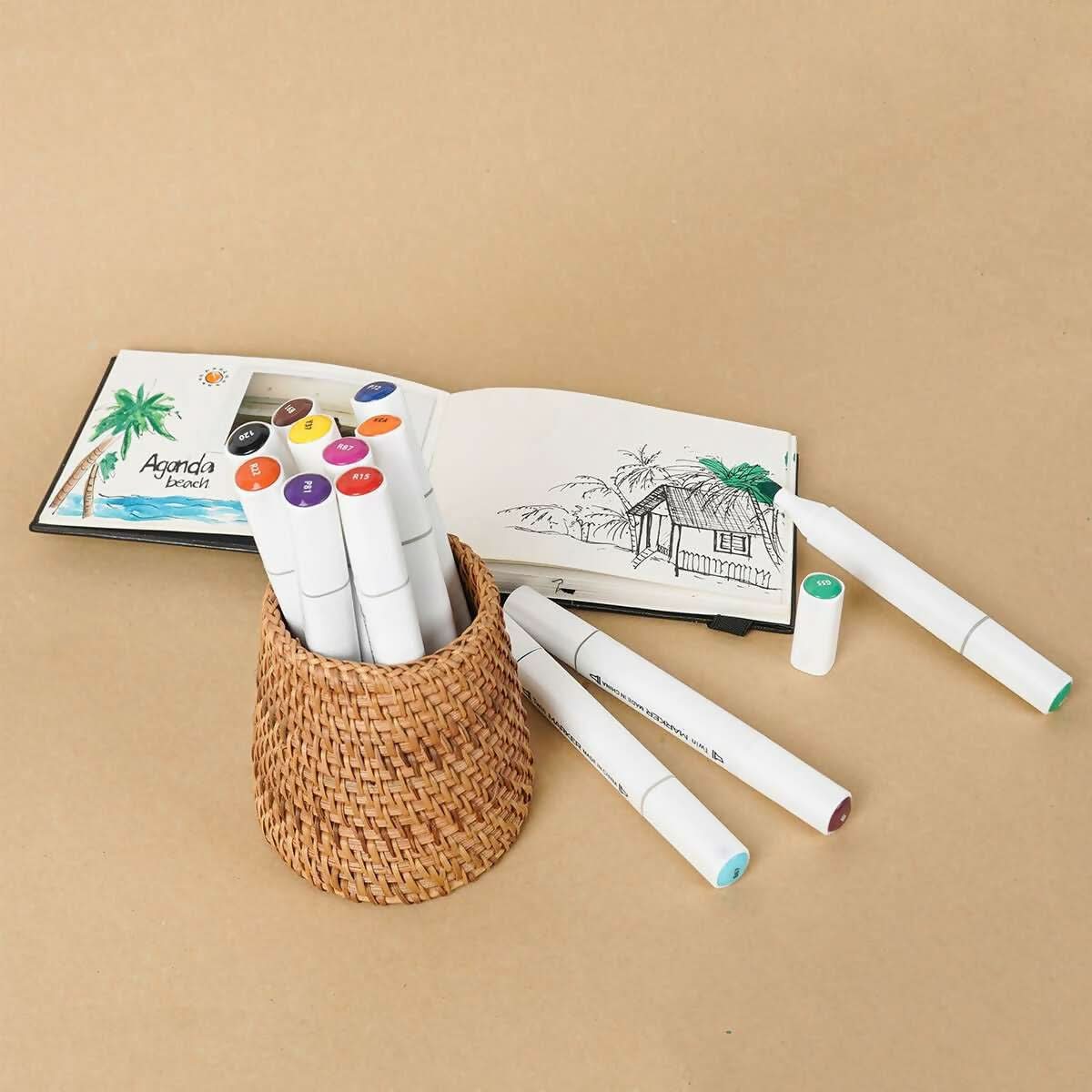 Markers are built with dual tips that are fine (narrow) and broad to allow you to be creative with a variety of vibrant color options. This is the perfect gift and addition for artists, students, kids, and more for arts and crafts, design etc.