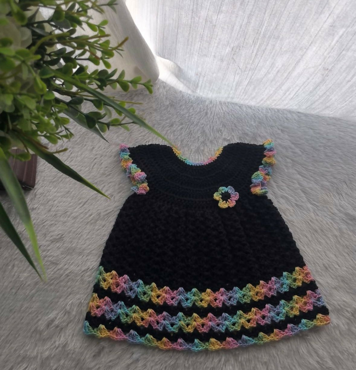 Black crocheted dress