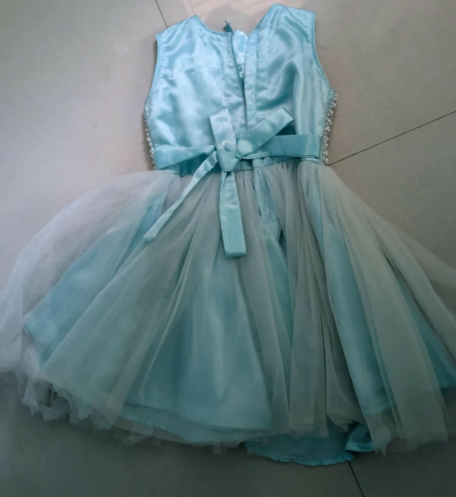Elegant BABYHUG blue pearl frock/dress for baby girls, perfect for parties and festive occasions, with premium comfort and style.