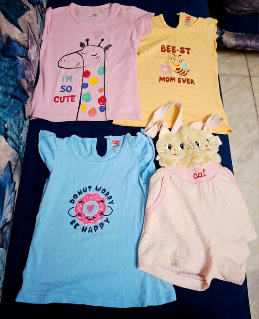 baby girl dress set, frock and top combo, baby girl clothes pack, cotton frock set, kids daily wear dresses