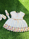 Shaded Frock With Booties and Hairband