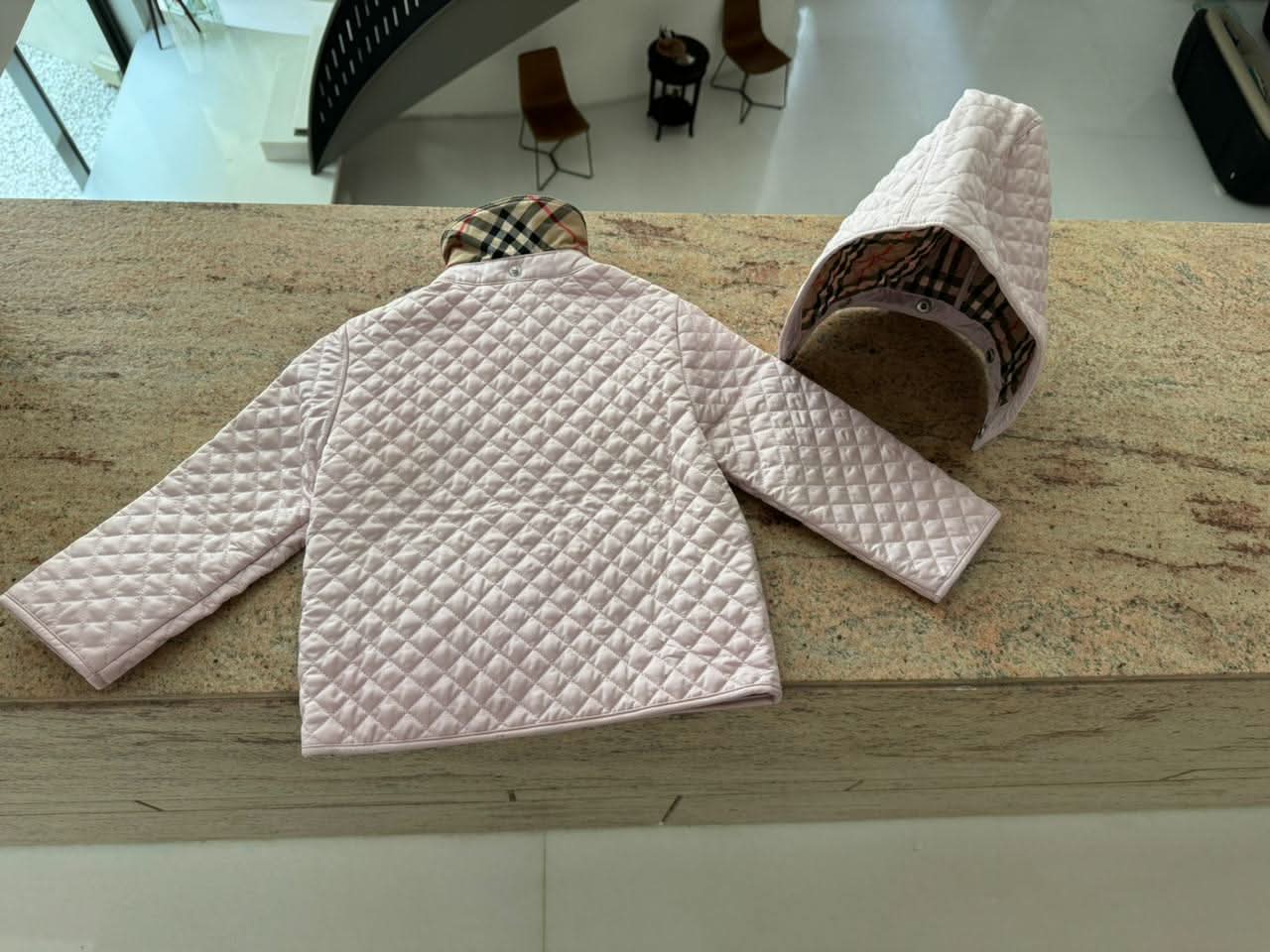 Dress your little fashionista in luxury with the Stylish Burberry Jacket with Detachable Hood - iconic style for every precious moment!