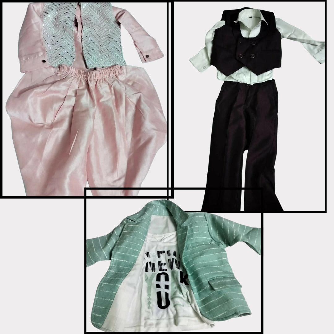 Combo of Over coat with Sleeves, DJ TILLU Inspired Baby Boy Party Wear Dress, Baby Boy Tuxedo - PyaraBaby
