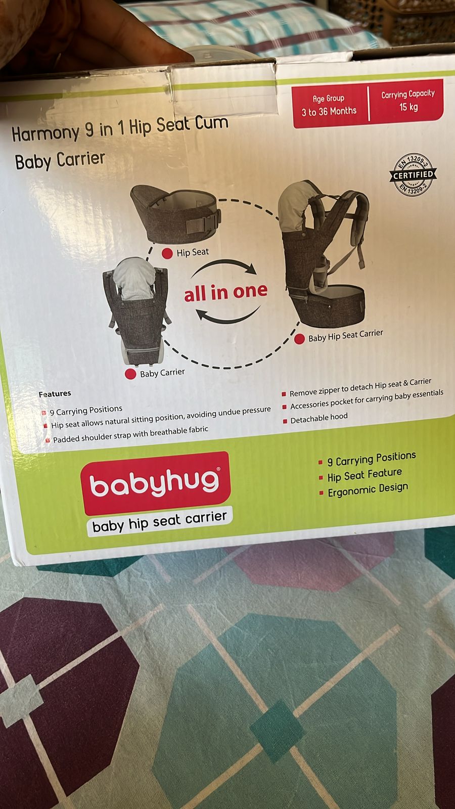 BABYHUG Baby Hip Seat Carrier | Ergonomic Baby Carrier for 3-36 Months