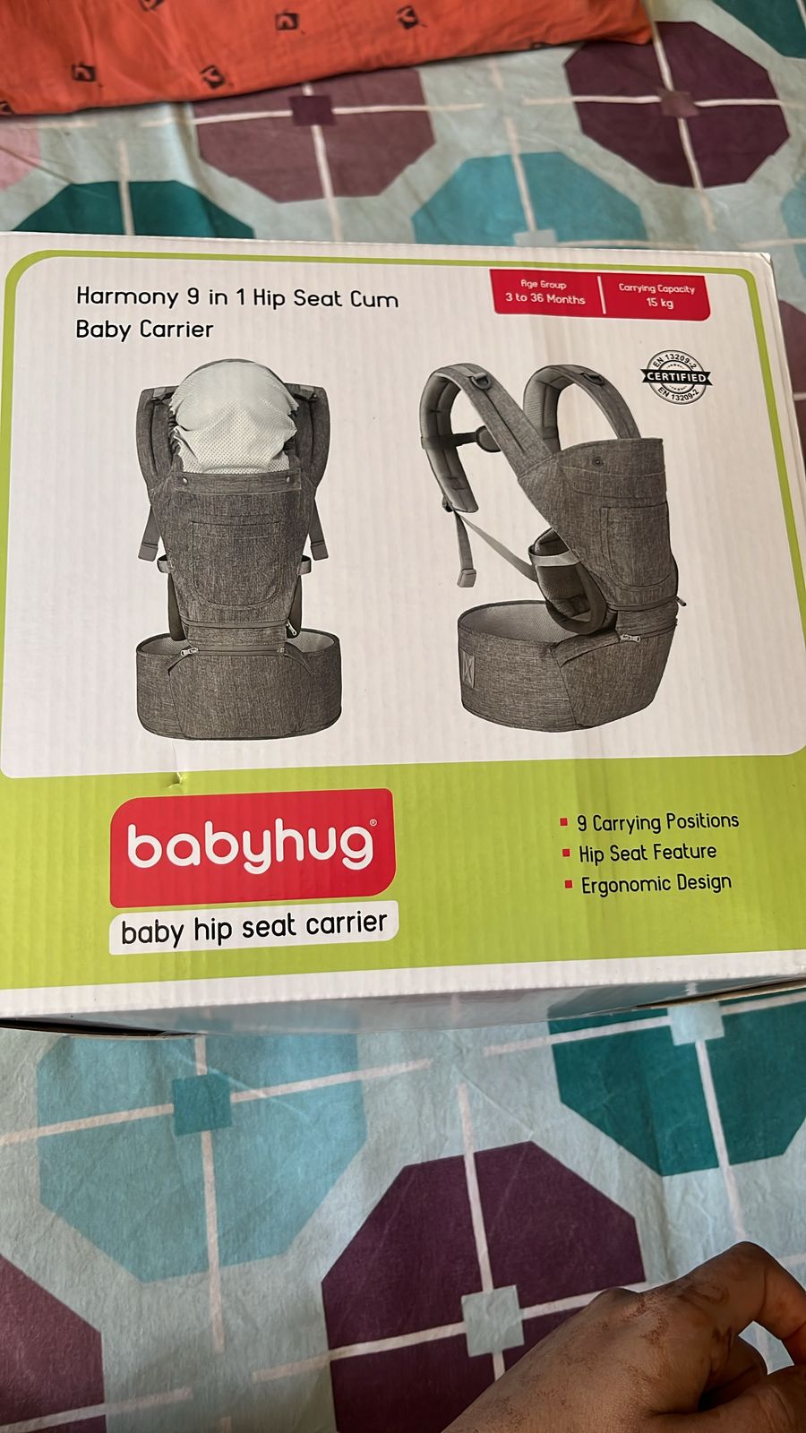 BABYHUG Baby Hip Seat Carrier | Ergonomic Baby Carrier for 3-36 Months