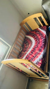 Buy Babyhug Florence 3 in 1 Rocking Cot Cum Junior Bed – Solid Pinewood, Adjustable, Multi-Functional Baby Bed with Storage & Mosquito Net