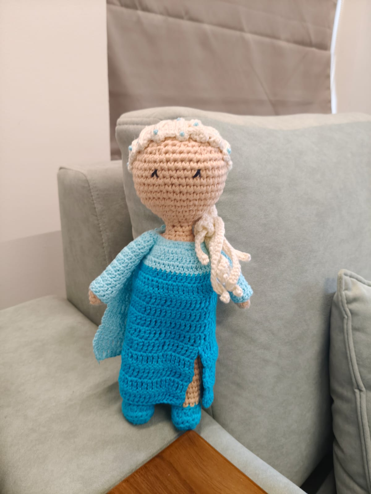 Crochet Elsa Doll made in Soft cotton yarn