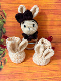 Crochet New Born Baby Gift Set/ Crochet Handmade Rattle And Shoes Set