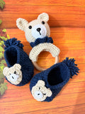 Crochet New Born Baby Gift Set/ Crochet Handmade Rattle And Shoes Set
