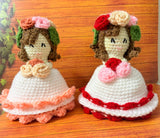 Crochet reversible doll flower bouquet.