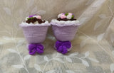 Crochet reversible doll flower bouquet