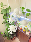 Crochet cradle hanging /cot mobile with bells