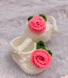 Crochet Baby Girl Frock/Dress Set/ Crochet Handmade Shoes Headband and Cap Set for Baptism