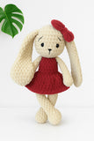 Crochet handmade long ear bunny soft toy