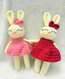 Crochet bunny and rattle set