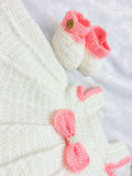 Crochet Handmade Baby Girl Shoes, Headband Frock Set