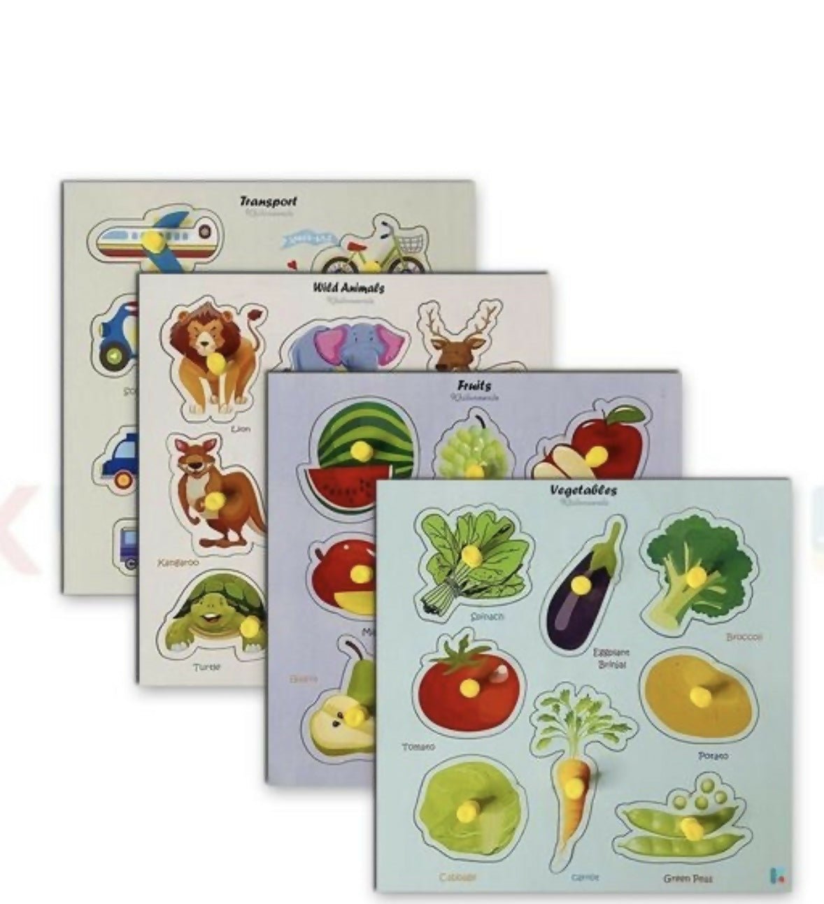 Wooden puzzle for kids with colorful pieces, smooth child-friendly edges, and an engaging educational design to support problem-solving, hand-eye coordination, shape recognition, and fine motor skills.