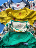 HAMLEYS pure cotton baby T-shirts – soft, colorful pack of 4 with half & full sleeves.