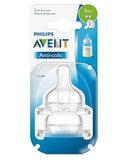 Philips Avent anti-colic baby bottle nipple packaging on a white background