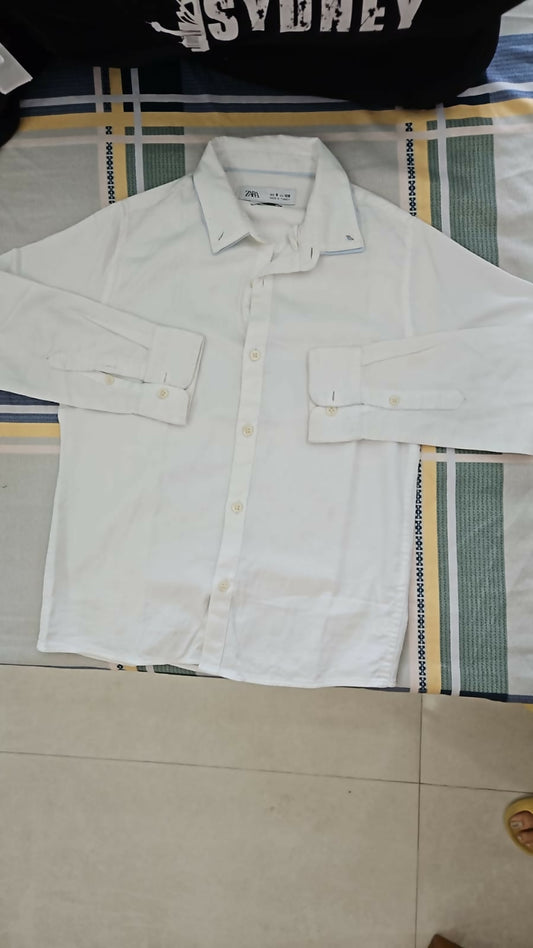 ZARA White Shirt for Boys – Classic, Elegant, and Comfortable Shirt for Formal or Casual Wear.
