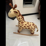 Soft Plush Giraffe Rocker with Wooden Base