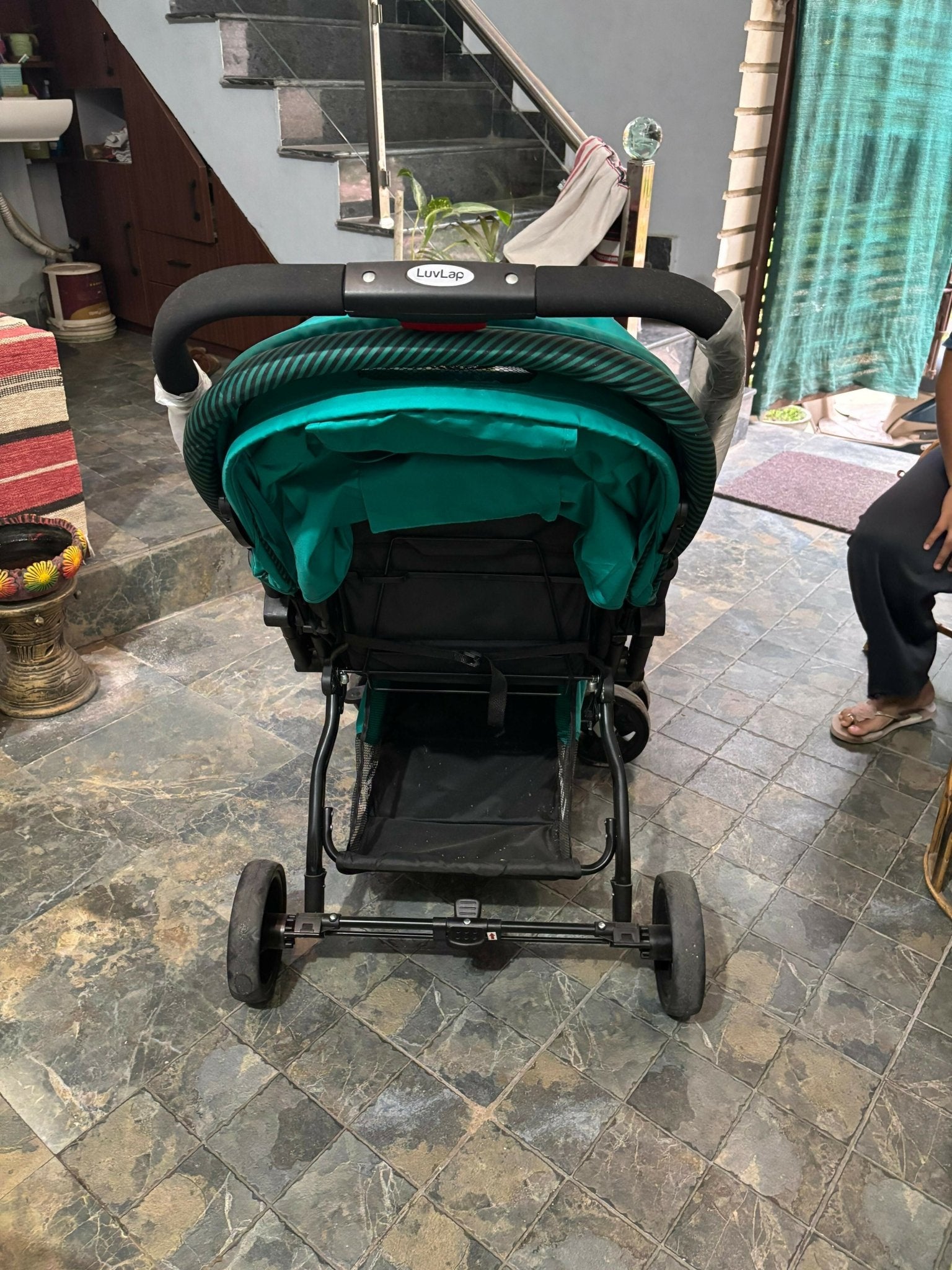 LuvLap Galaxy stroller, LuvLap baby stroller, travel-friendly stroller, reclining baby pram, stroller with safety harness, lightweight stroller for babies