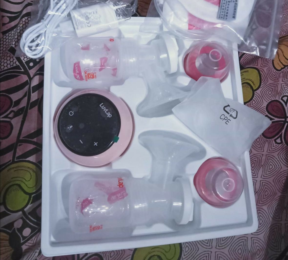 LUVLAP Adore double electric breast pump, best electric breast pump India, portable breast pump, BPA free breast pump, dual pumping breast pump