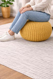 Knitted Cotton Heavy Pouf Stool – Premium Handcrafted Seating & Decor Accent