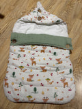 haus & kinder 3 in 1 Baby Sleeping Bag & Carry Nest | Cotton Bedding Set for Infants & New Born Baby | Portable/Travel & Skin Friendly | 0-6 Months (Whimiscal Woodland)