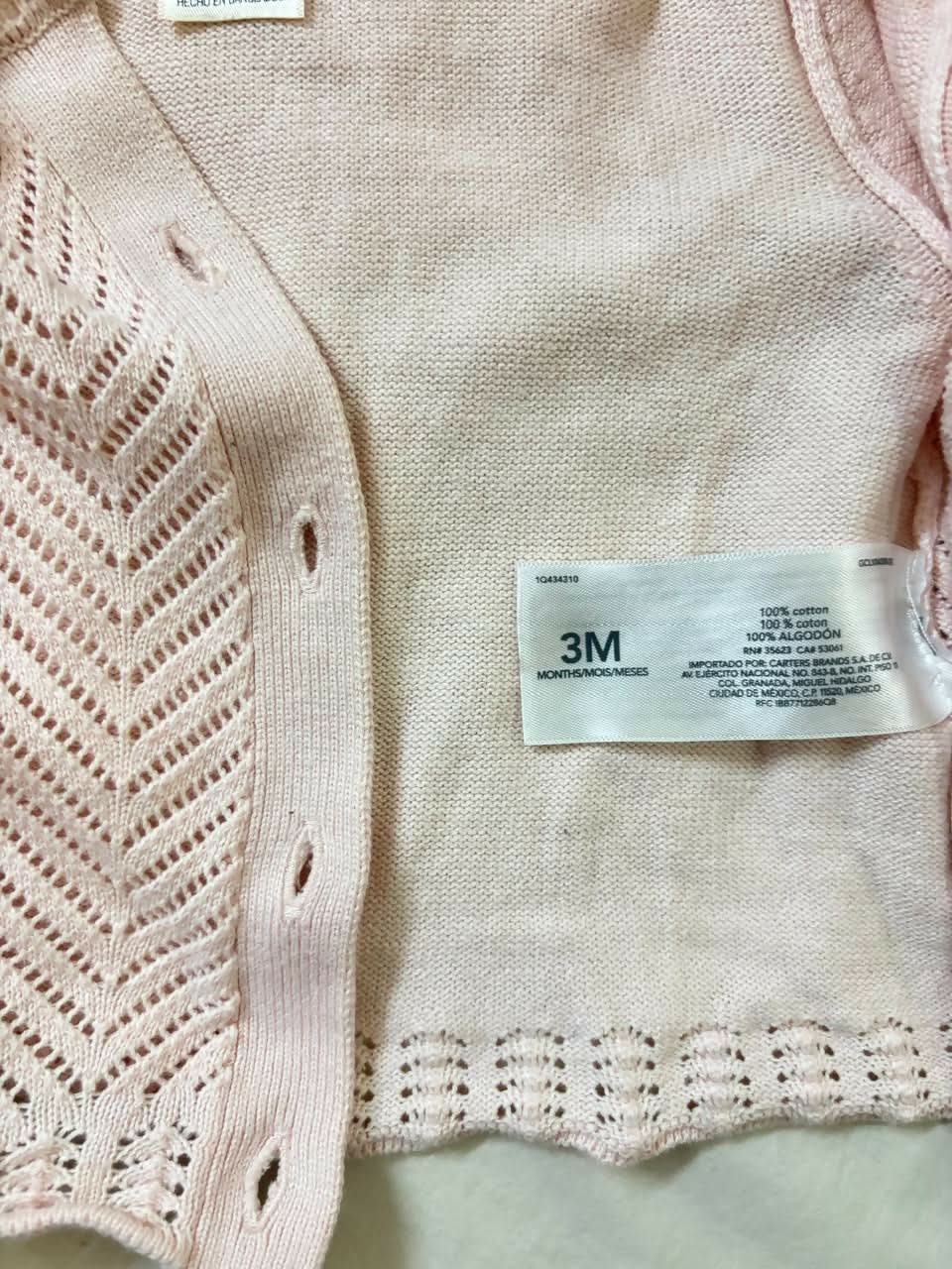 BABY B’GOSH Pointelle Pink Cardigan – Soft, Elegant & Perfect Layering for Babies