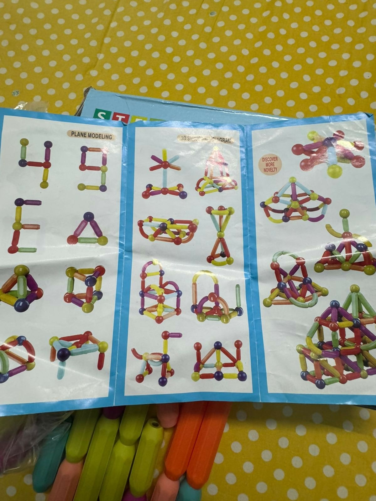 STEM 46-piece magnetic sticks set – fun educational toy for kids’ creativity and learning.