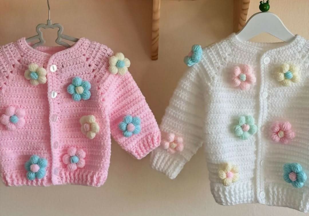 Baby sweater, headband, booties, cap, and mittens set – a cozy and stylish outfit to keep your little one warm and comfortable.