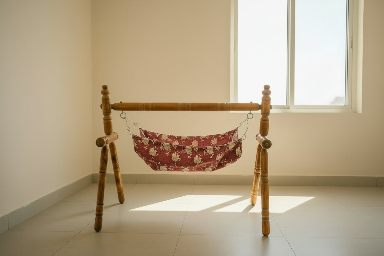 Heritage Meets Comfort – 9 Lakda Indian Traditional Cradle for Sweet Slumbers!