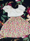 Puffed Sleeve Combo of Skirt and Top
