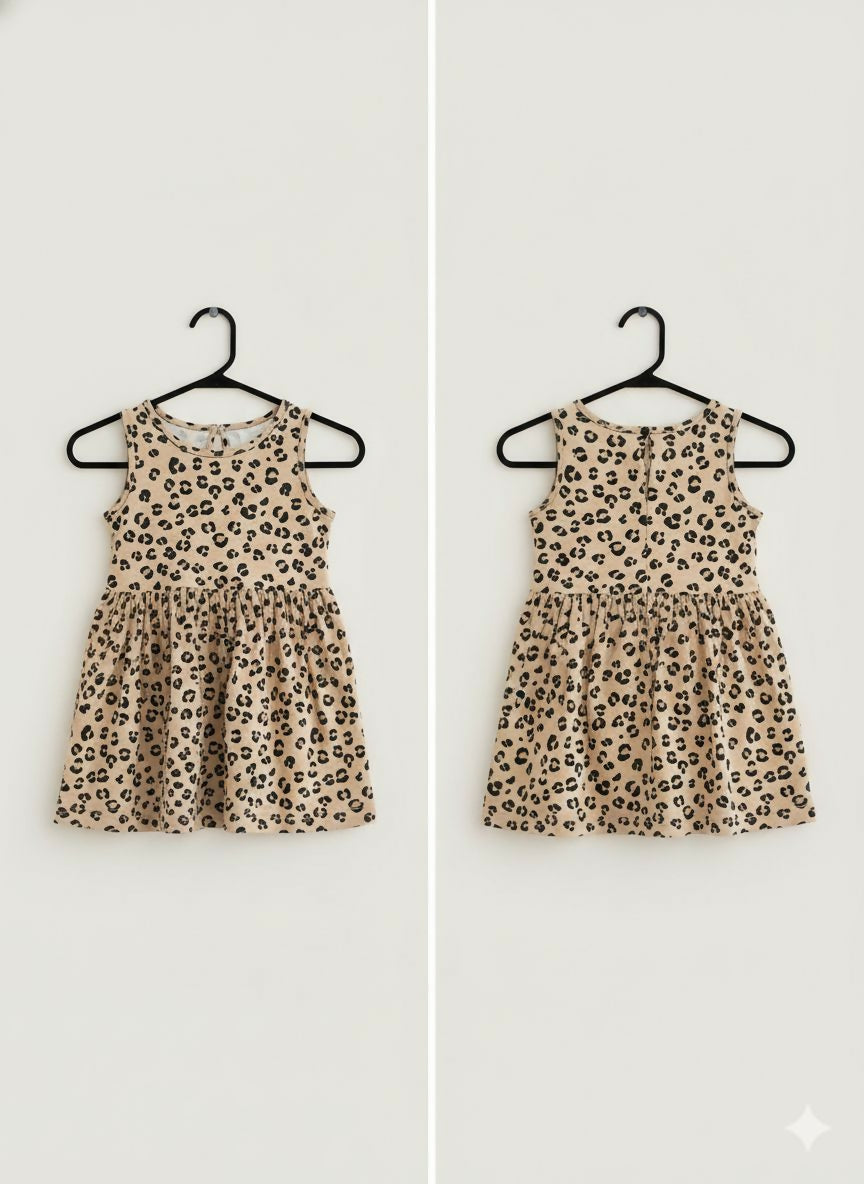 Leopard Print Frock For Girls