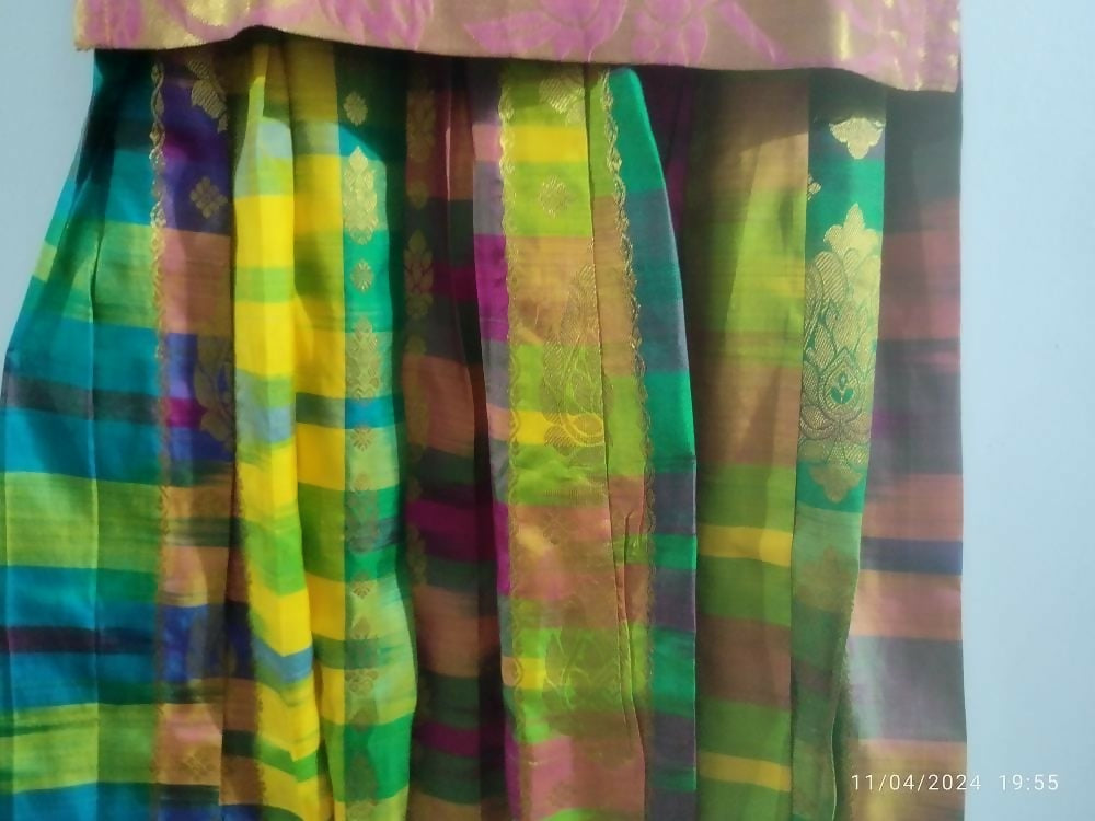 Dress your little girl in luxury and elegance with our Silk Lehenga and Blouse set, perfect for special occasions and celebrations.