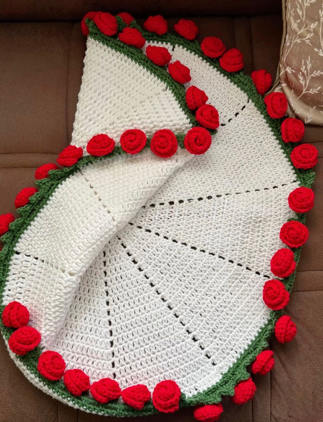 Crochet Rose Blanket/ Crochet Baby Blanket/ Handmade Flower Banket