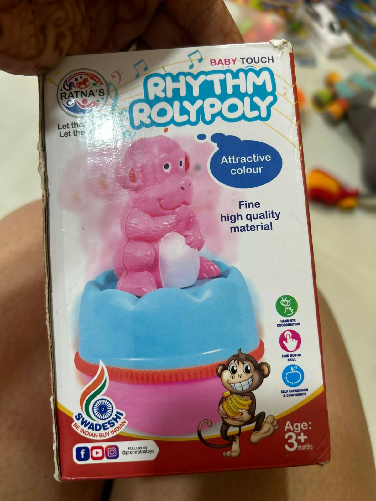 Ratna's Musical Rhythm Roly Poly for Infants.Improves Observation Skills,Hand Eye Coordination etc. - PyaraBaby