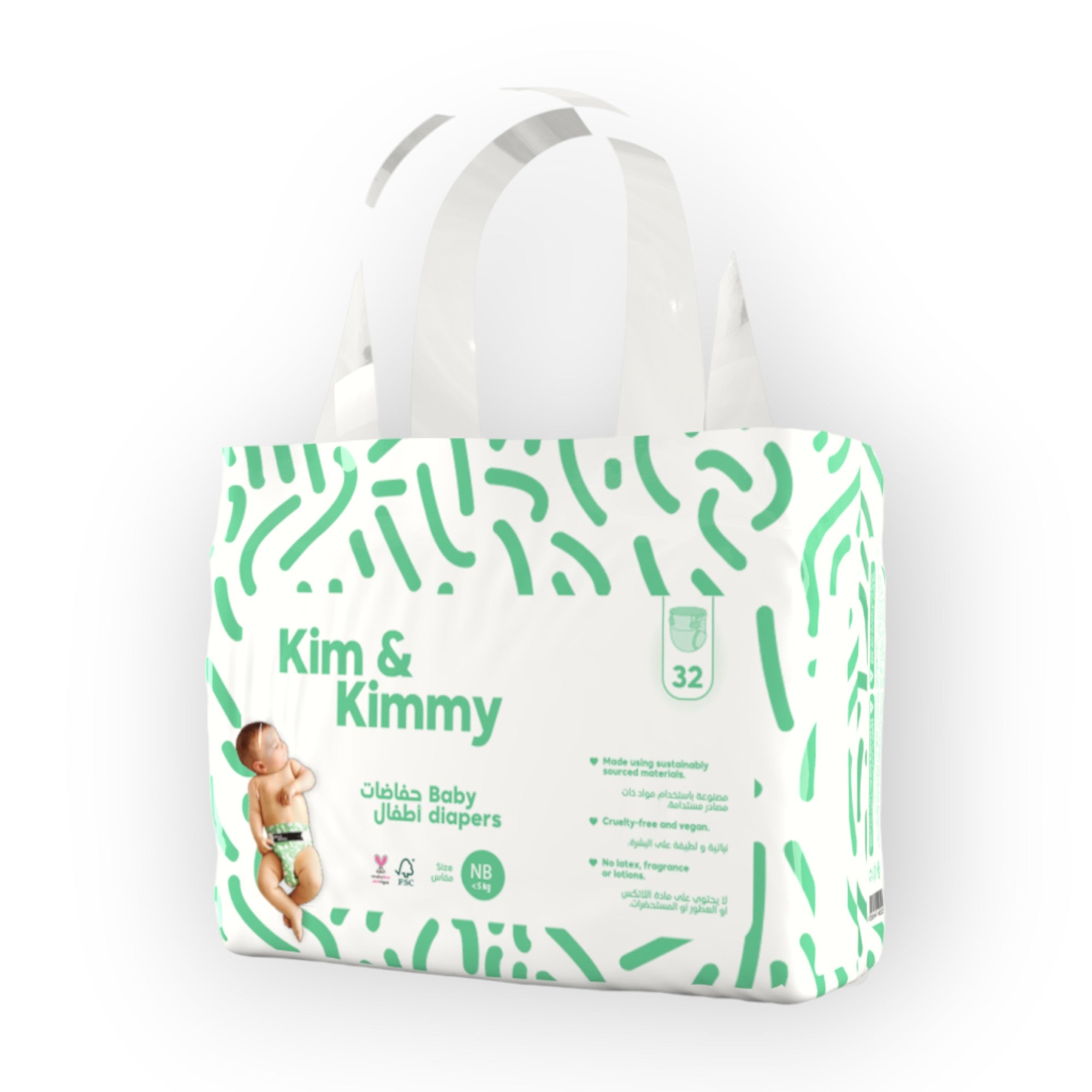 KIM & KIMMY Eco-Friendly Baby Taped Diapers