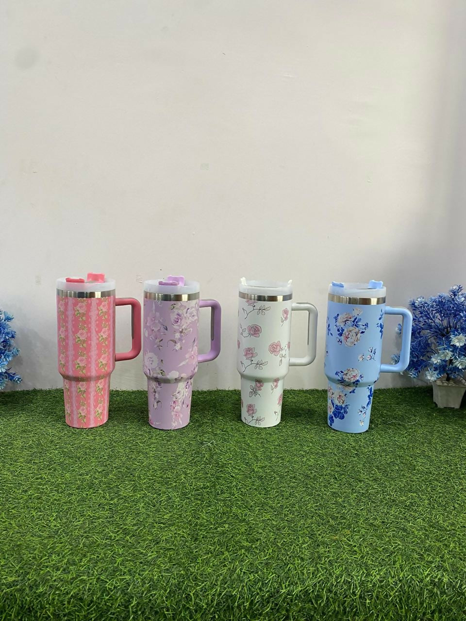 Personalized 1200ml Floral Tumbler – Available in 4 Shades