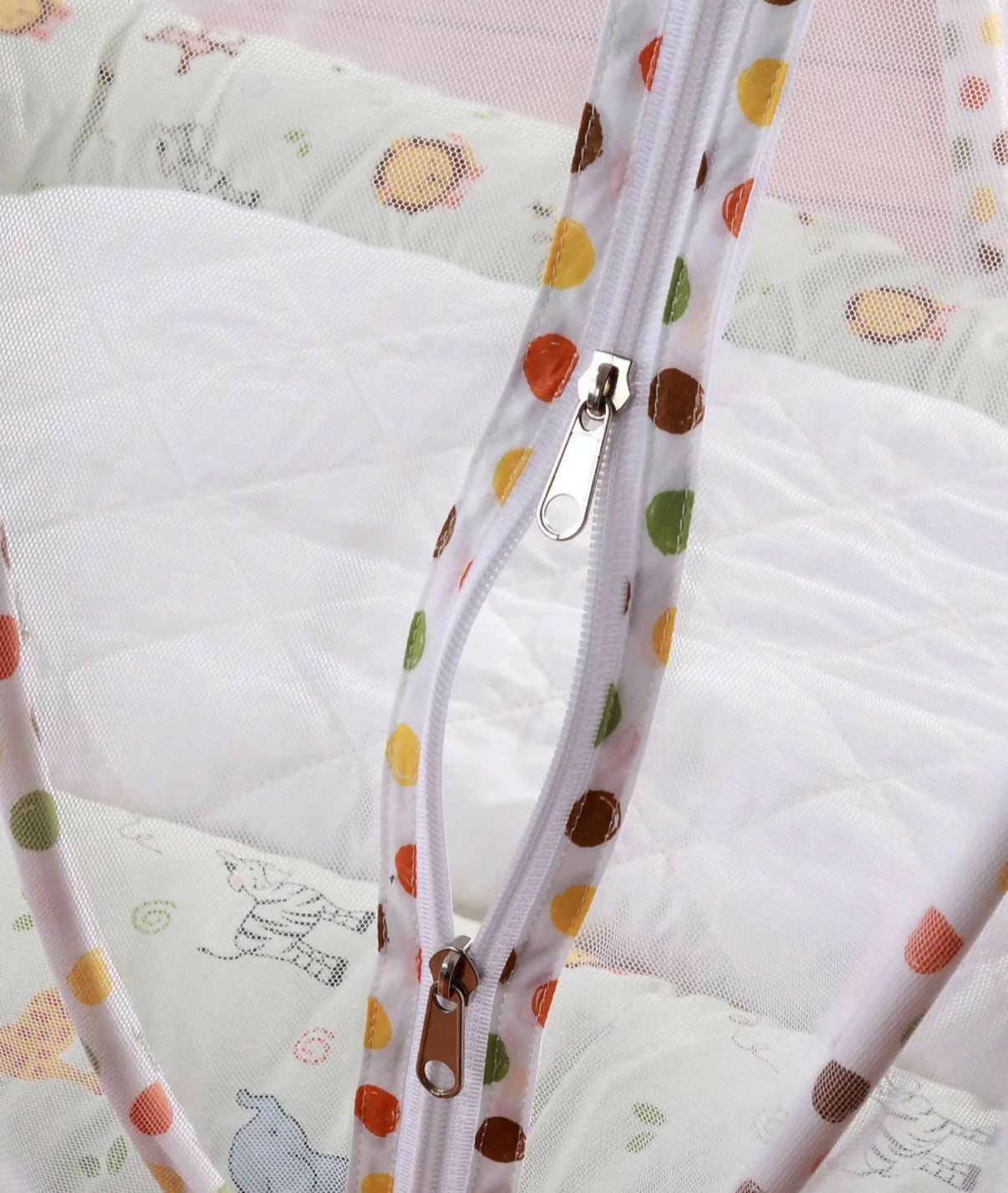 BABYHUG Premium Cotton Gadda Set with Mosquito Net – Jungle Theme Multicolor Cozy Bedding for Babies
