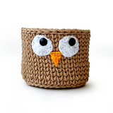 Handmade Crochet Owl Basket for Storage Handamde