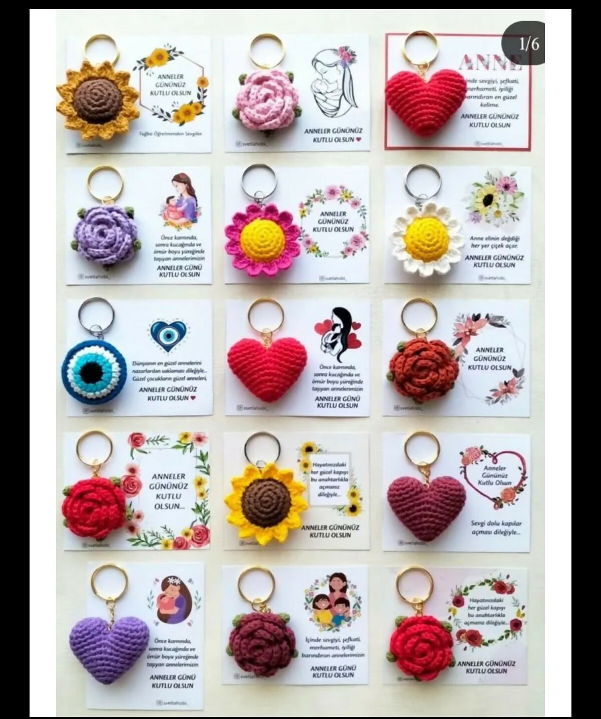 Crochet Keychain, handmade with soft yarn